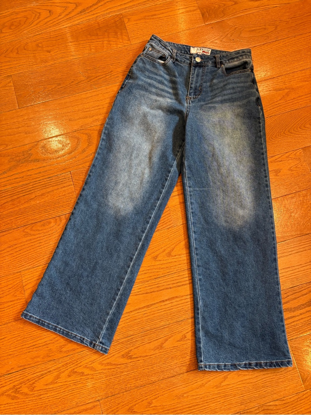 LOVE CULT Wide Leg Jeans Denim High Rise Relaxed Straight Leg Y2K Minimalist